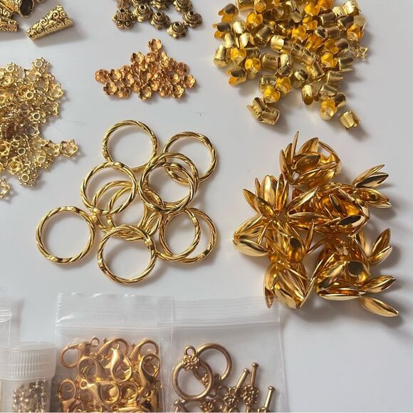 Gold Metal Jewelry Making Supplies Lot - Picture 5 of 8